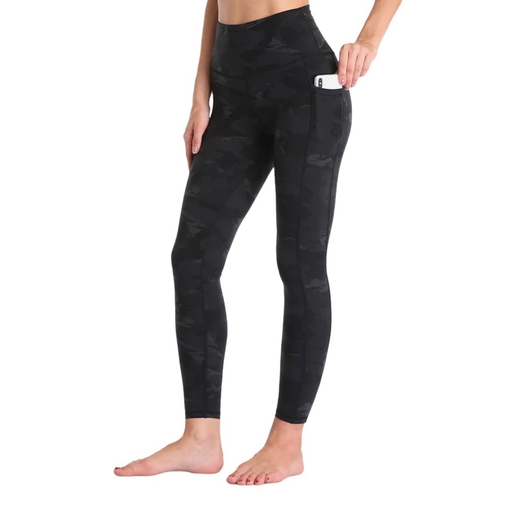 Colorfulkoala 25" Brushed Leggings Pockets‎ Women’s Small Black Grey Camo